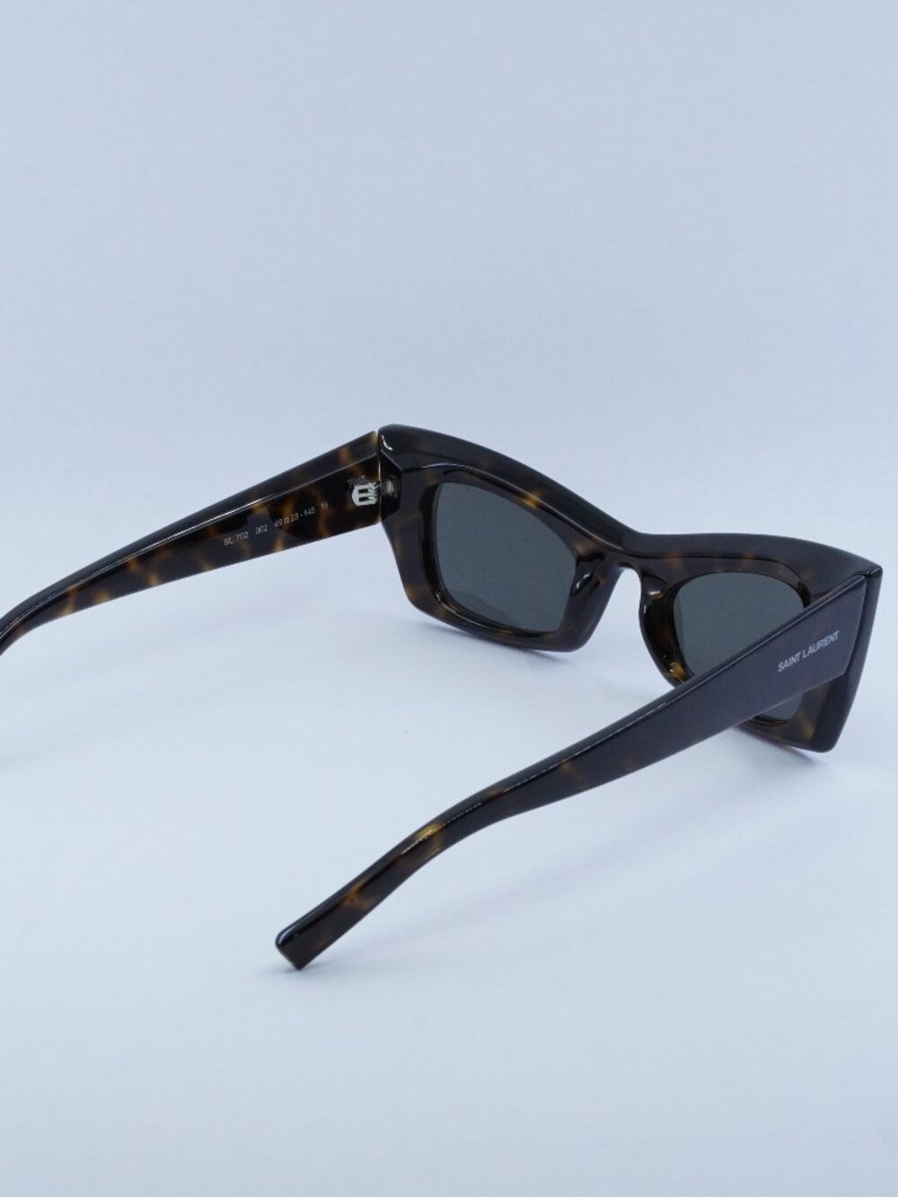 Saint Laurent SL702 002 Sunglasses - Dark Havana Frame, Grey Lenses - Picture 9 of 12